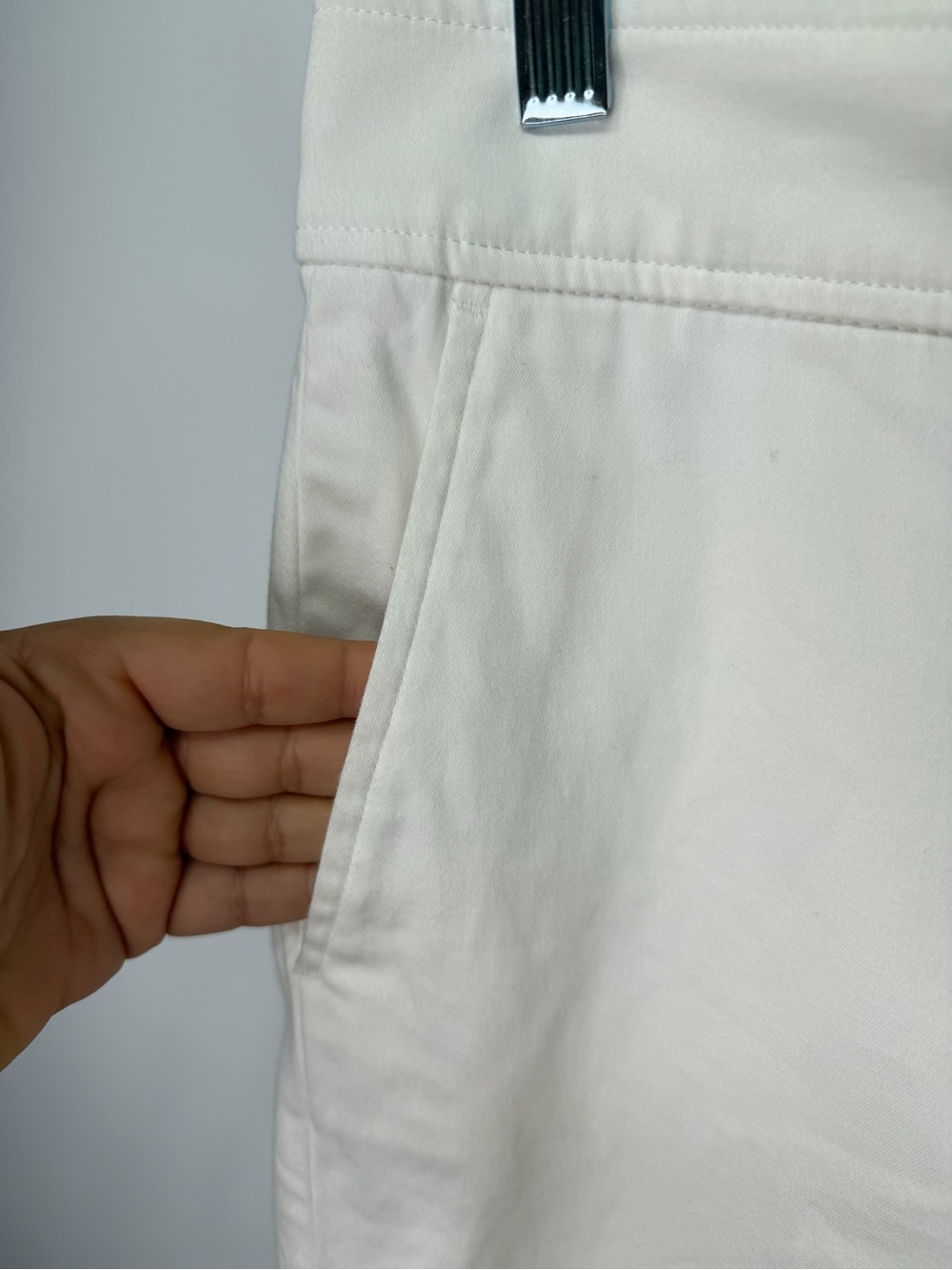Chaps White Cotton Cropped Wide Leg Capri Pants Size 14 - Picture 5 of 9